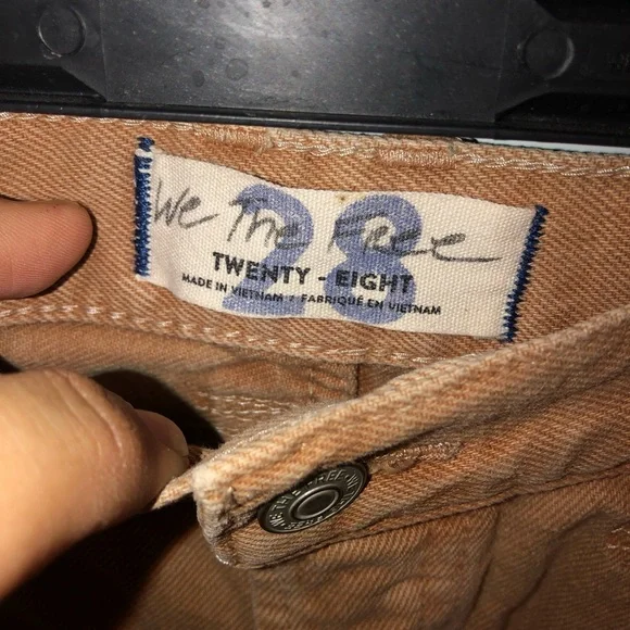 We The Free by Free People Brown Makai Cutoff High Rise Jeans Shorts sz 28 - Picture 4 of 5